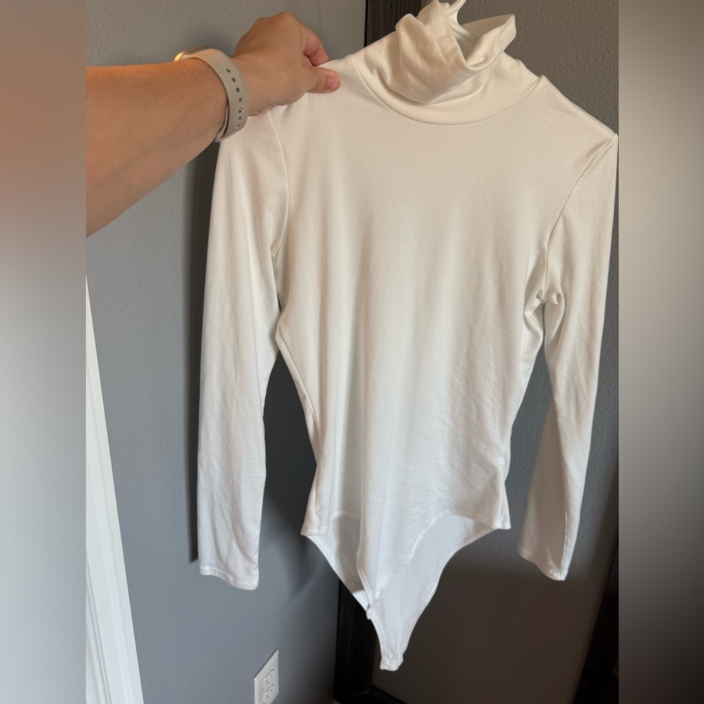 Pink Lily Classic White Long Sleeve Bodysuit
